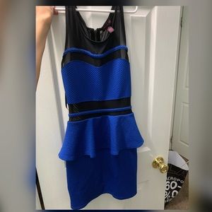 Black and Blue Peplum Dress - Any 2 for $30